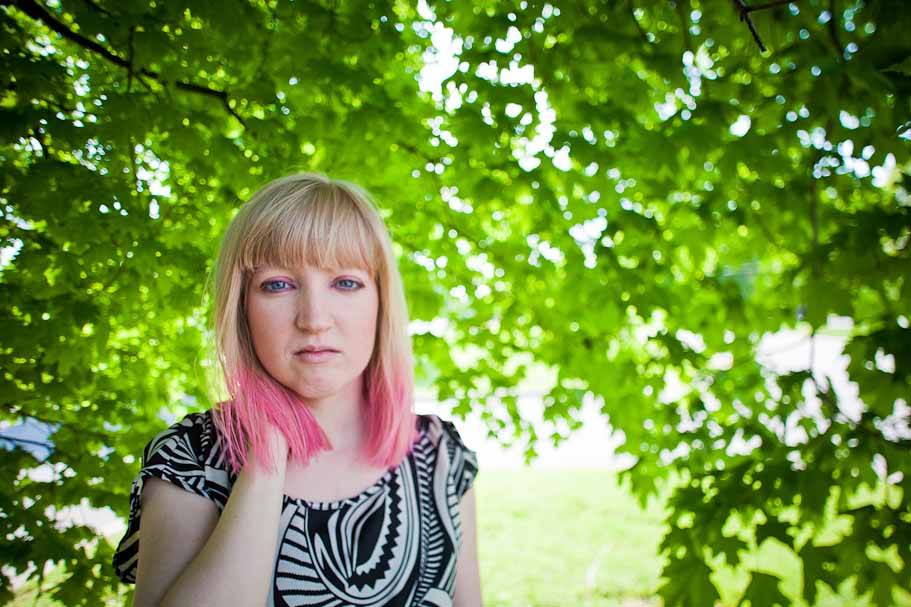Photo of woman with pink hair