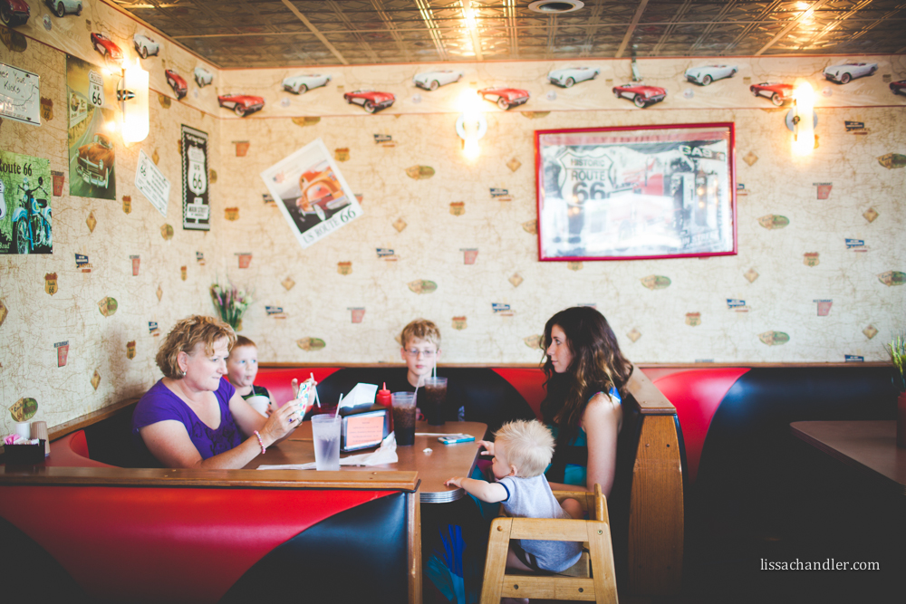 Family in a Diner