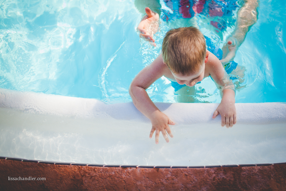Two Year Old at Swimming Lessons