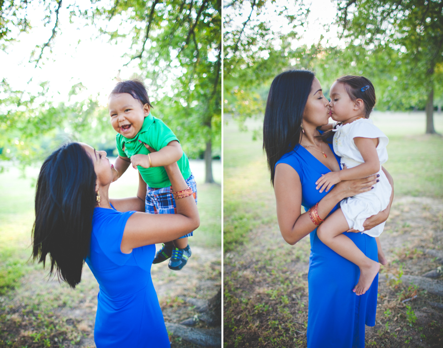 Photographs of mother with her children