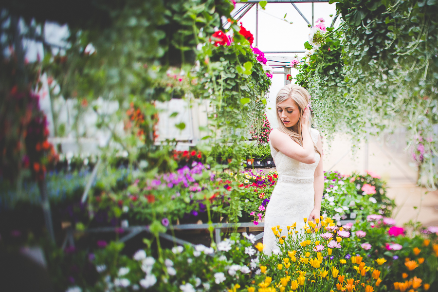 Bridal Portraits in a Greenhouse | Fayetteville Arkansas Wedding Photographer in Arkansas - lissachandler.com