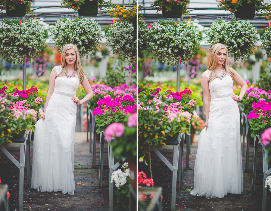 Bridal Portraits in a Greenhouse | Fayetteville Arkansas Wedding Photographer in Arkansas - lissachandler.com