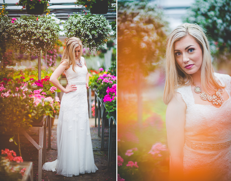 Bridal Portraits in a Greenhouse | Fayetteville Arkansas Wedding Photographer in Arkansas - lissachandler.com