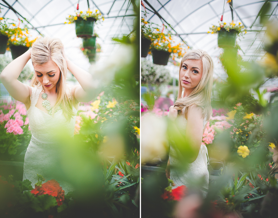 Bridal Portraits in a Greenhouse | Fayetteville Arkansas Wedding Photographer in Arkansas - lissachandler.com