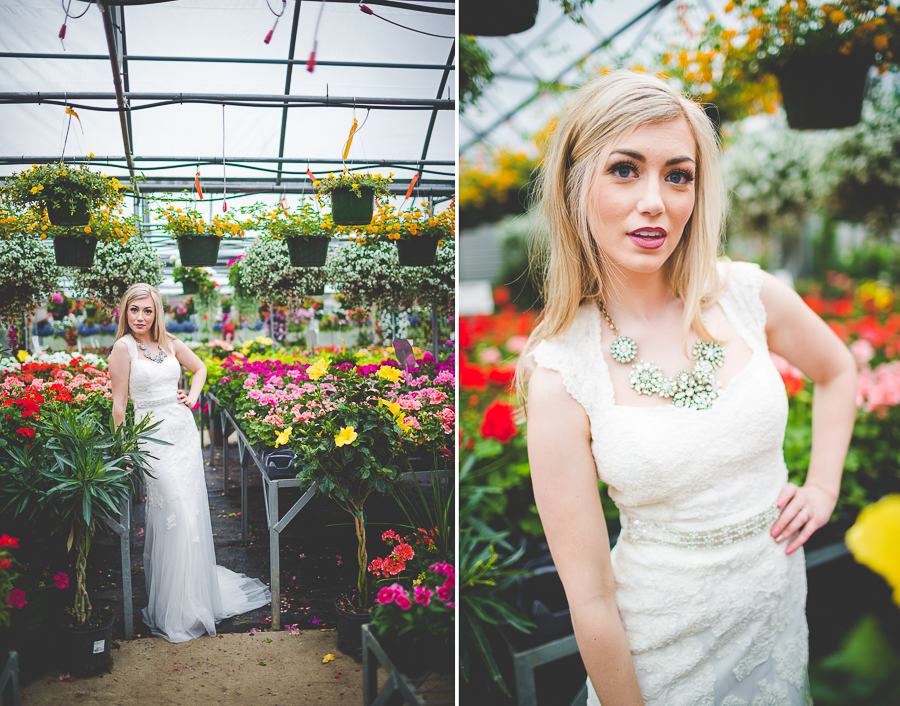 Bridal Portraits in a Greenhouse | Fayetteville Arkansas Wedding Photographer in Arkansas - lissachandler.com
