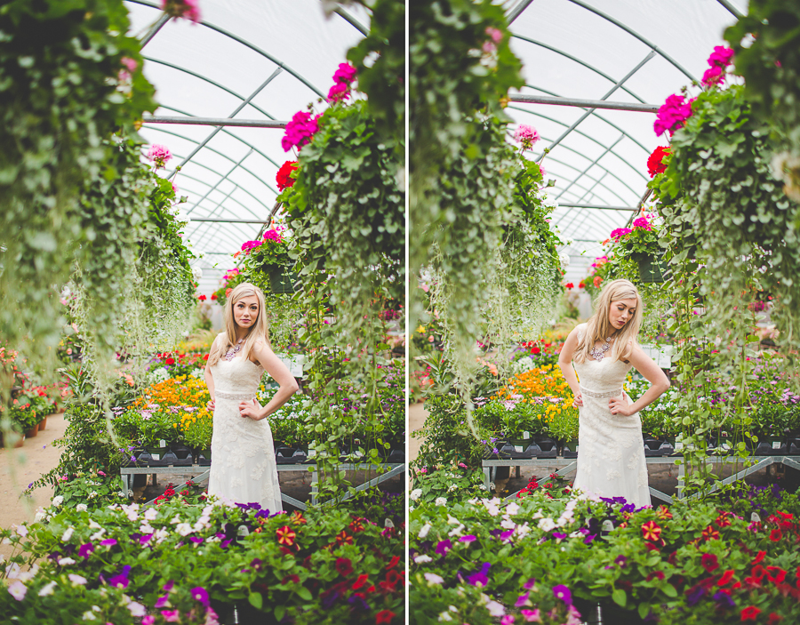Bridal Portraits in a Greenhouse | Fayetteville Arkansas Wedding Photographer in Arkansas - lissachandler.com