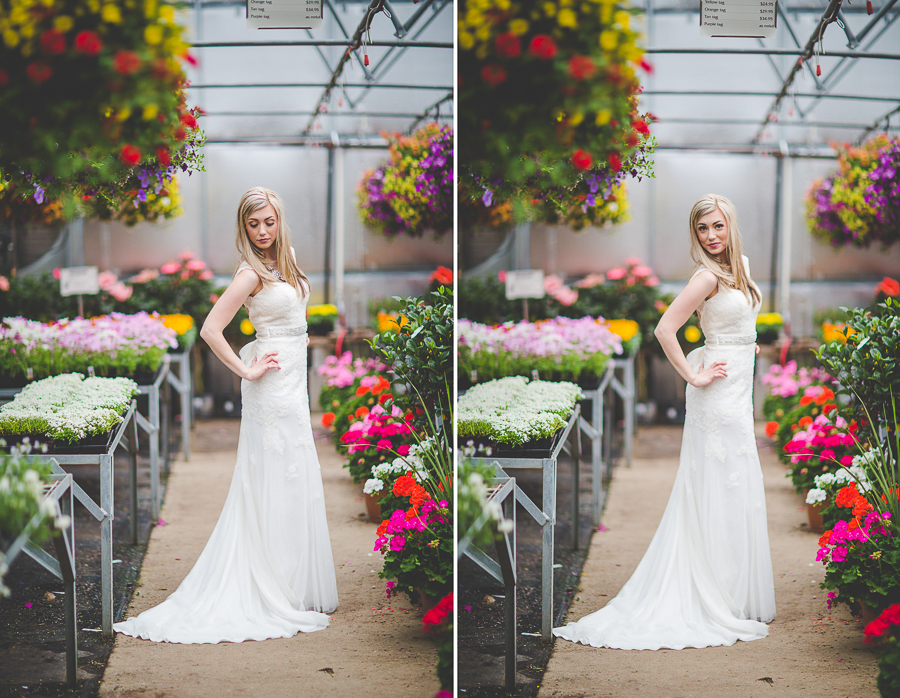 Bridal Portraits in a Greenhouse | Fayetteville Arkansas Wedding Photographer in Arkansas - lissachandler.com