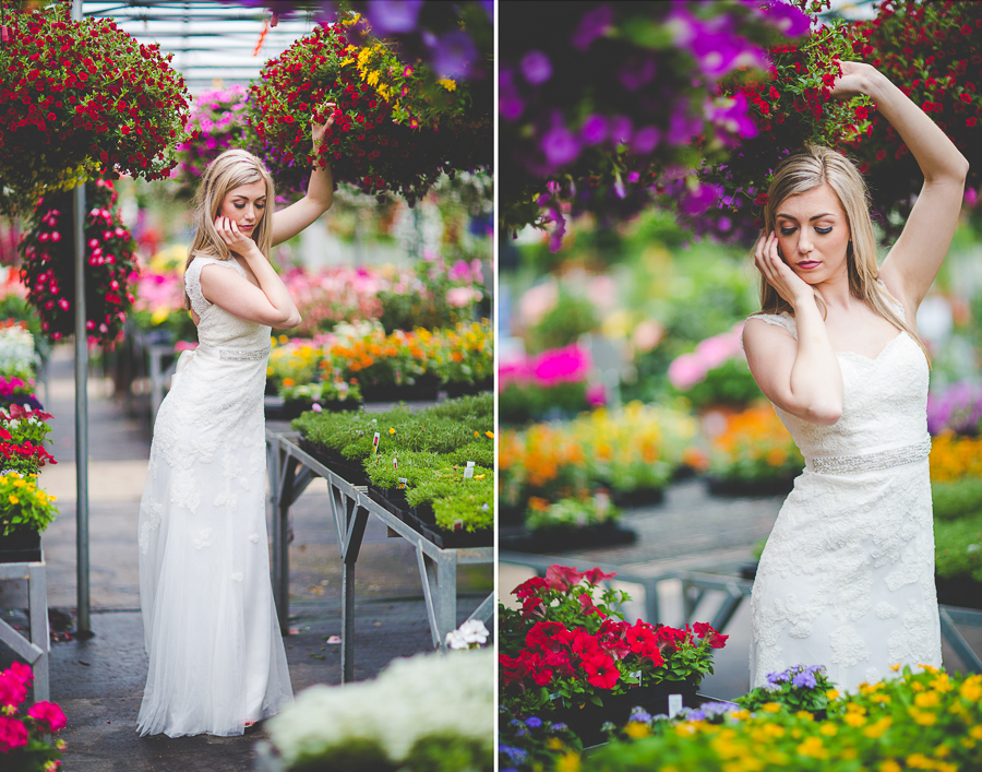 Bridal Portraits in a Greenhouse | Fayetteville Arkansas Wedding Photographer in Arkansas - lissachandler.com