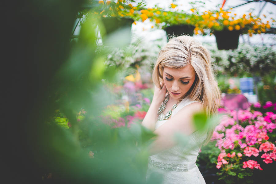 Bridal Portraits in a Greenhouse | Fayetteville Arkansas Wedding Photographer in Arkansas - lissachandler.com