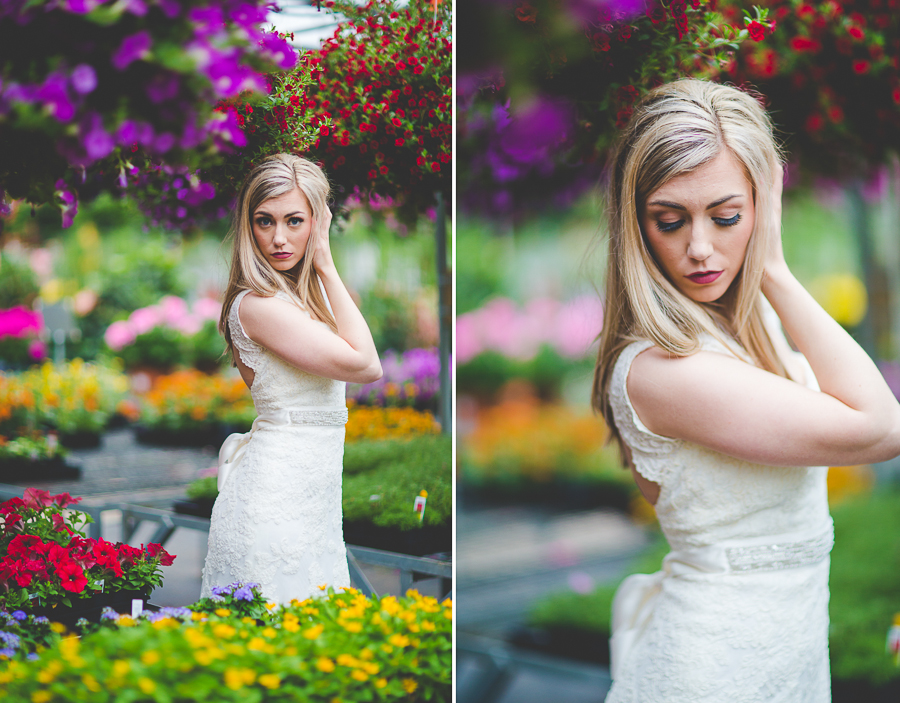 Bridal Portraits in a Greenhouse | Fayetteville Arkansas Wedding Photographer in Arkansas - lissachandler.com