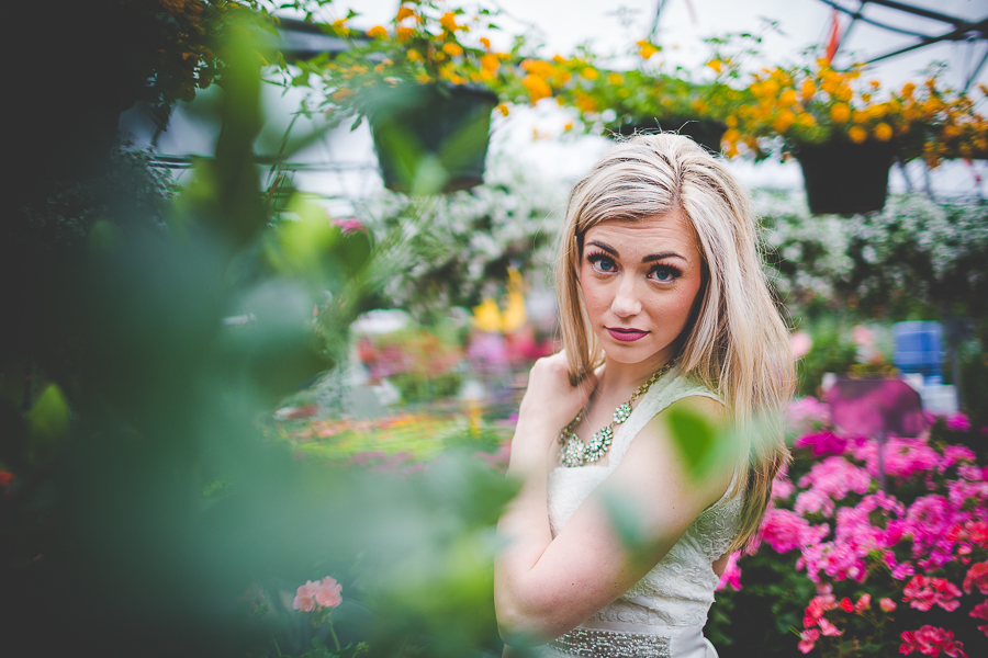Bridal Portraits in a Greenhouse | Fayetteville Arkansas Wedding Photographer in Arkansas - lissachandler.com