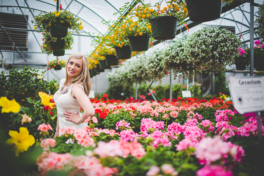 Bridal Portraits in a Greenhouse | Fayetteville Arkansas Wedding Photographer in Arkansas - lissachandler.com
