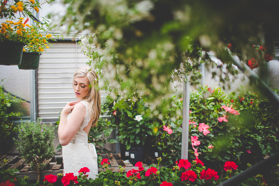 Bridal Portraits in a Greenhouse | Fayetteville Arkansas Wedding Photographer in Arkansas - lissachandler.com