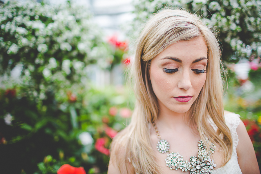 Bridal Portraits in a Greenhouse | Fayetteville Arkansas Wedding Photographer in Arkansas - lissachandler.com