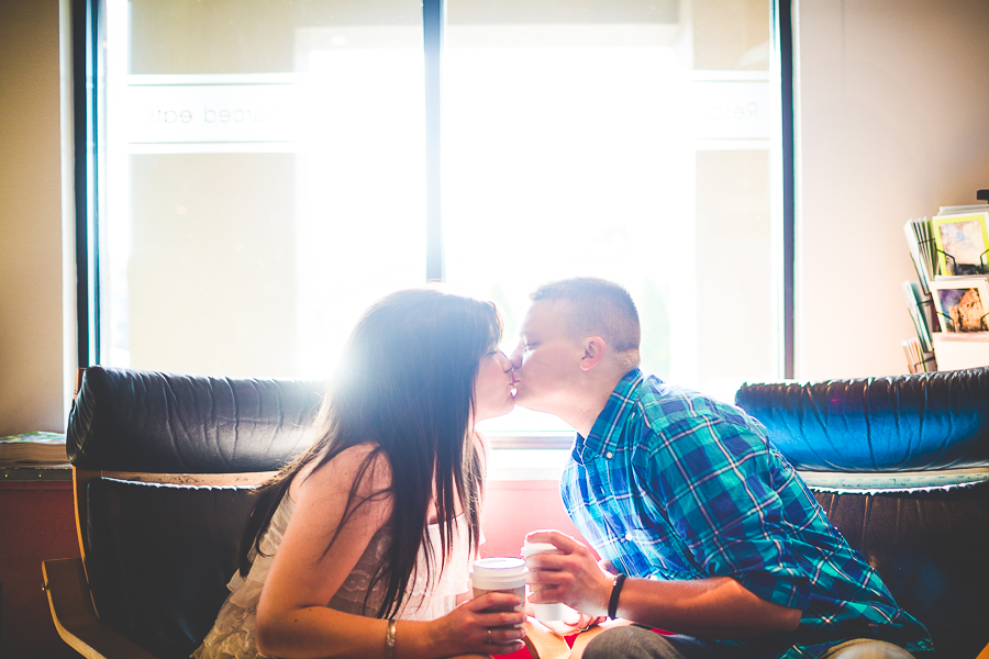 Engagement Photographs at Coffee Shop - lissachandler.com