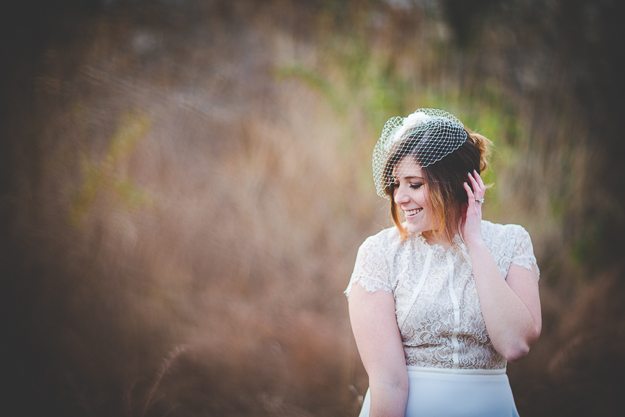 Bride with Birdcage veil, lissachandler.com