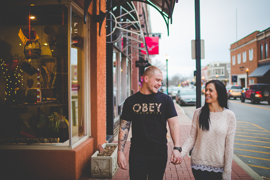 couple walking down street, arkansas photographer, lissachandler.com