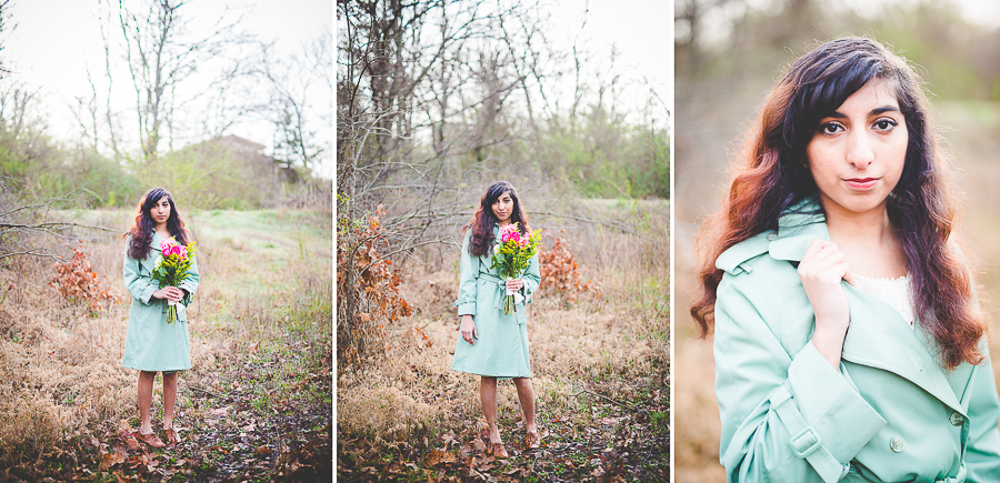 Bridal Session with Vintage Shift Dress and Raincoat, Simple ways to style a bride, lissachandler.com
