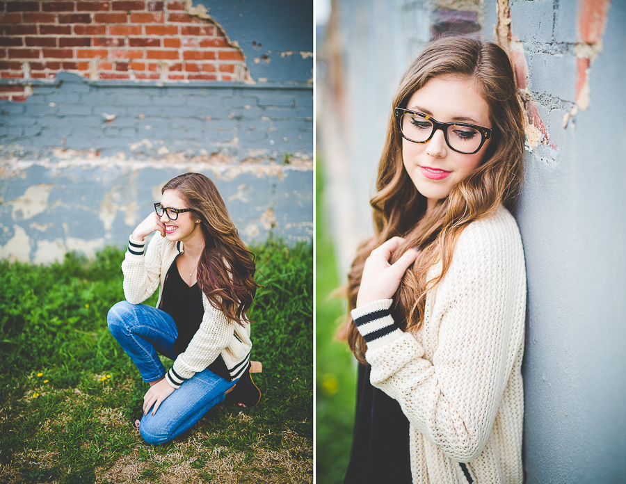 Fayetteville Senior Photographs with Brick Wall, lissachandler.com