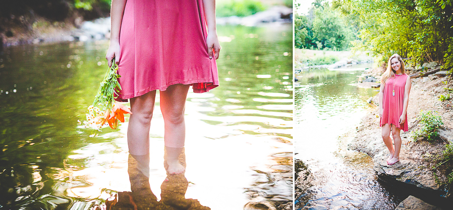 Senior Photography in Bentonville AR, Summertime Senior Photographs, Senior Photographs in Water, lissachandler.com