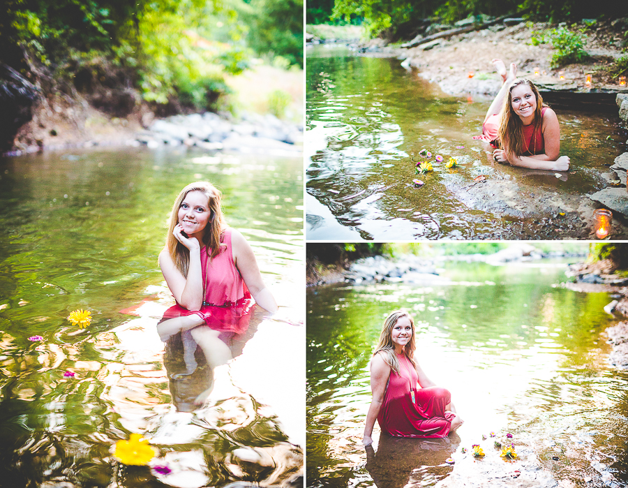 Senior Photography in Bentonville AR, Summertime Senior Photographs, Senior Photographs in Water, lissachandler.com