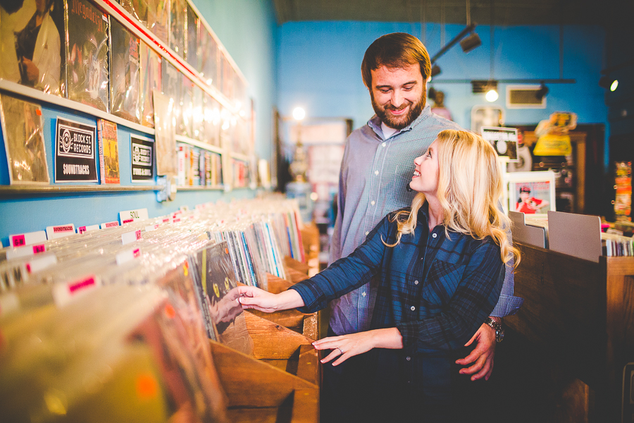 Fall Engagement Photographs in Fayetteville AR - Hattie and Rob - lissachandler.com -1 AR Engagememt Session at Block Street Records