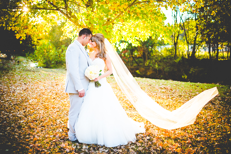 Fall Portrait of Bride and Groom, Arkansas Wedding Photographer