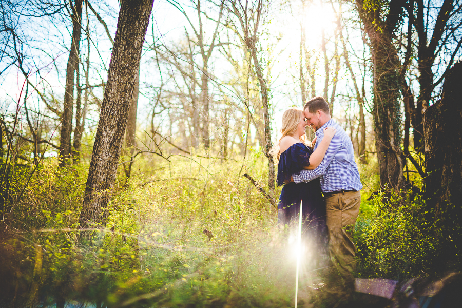 NWA Couples and Wedding Photographer, Springtime Engagement Photographs in a forest