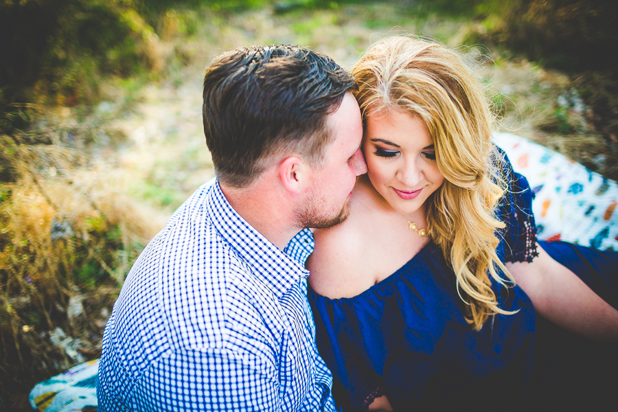 NWA Couples and Wedding Photographer, Springtime Engagement Photographs in a forest