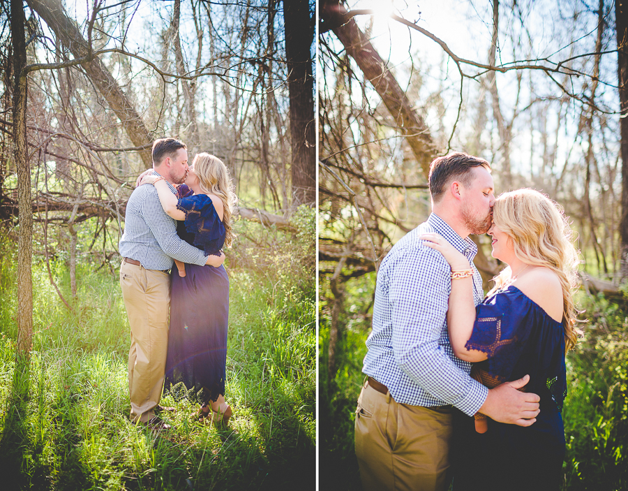 NWA Couples and Wedding Photographer, Springtime Engagement Photographs in a forest