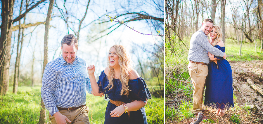NWA Couples and Wedding Photographer, Springtime Engagement Photographs in a forest