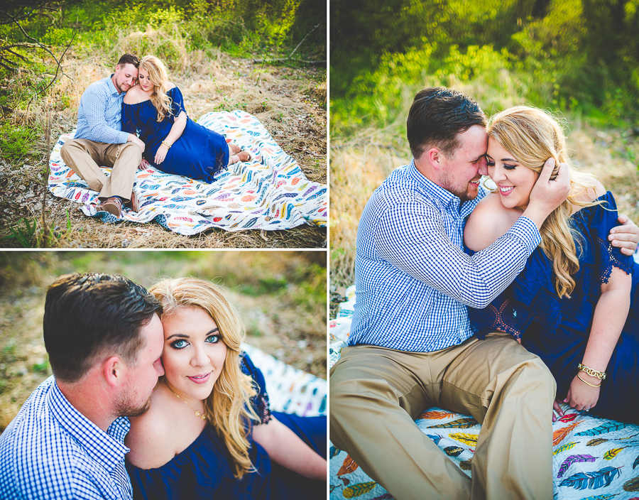 NWA Couples and Wedding Photographer, Springtime Engagement Photographs in a forest