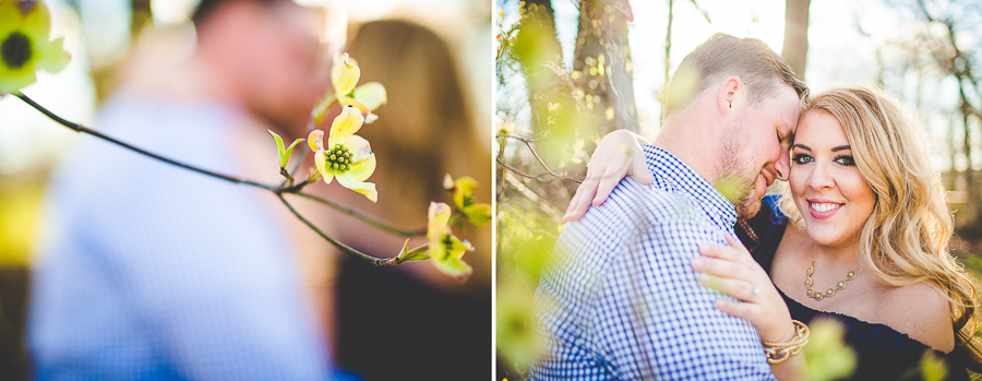 NWA Couples and Wedding Photographer, Springtime Engagement Photographs in a forest