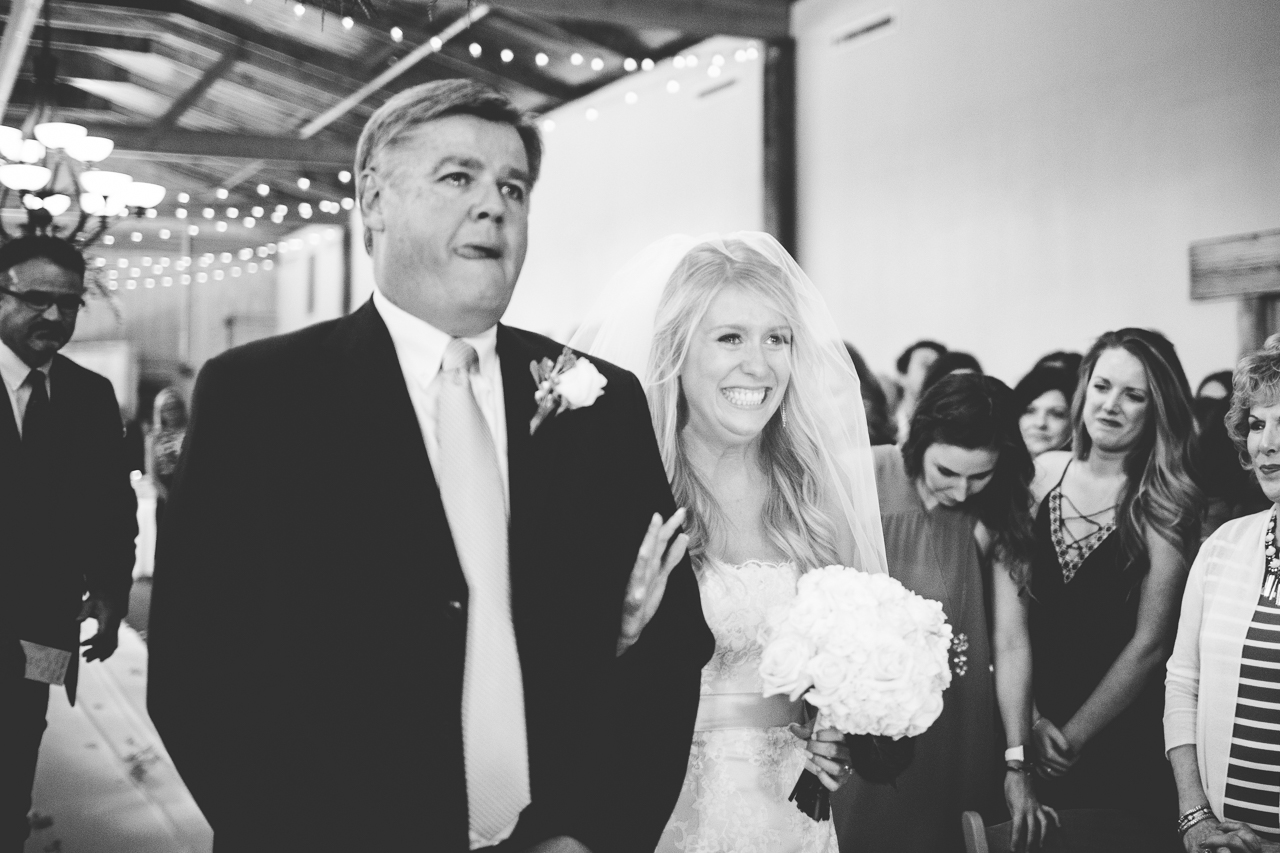 Sweet Photograph of Dad Walking Bride Down Aisle
