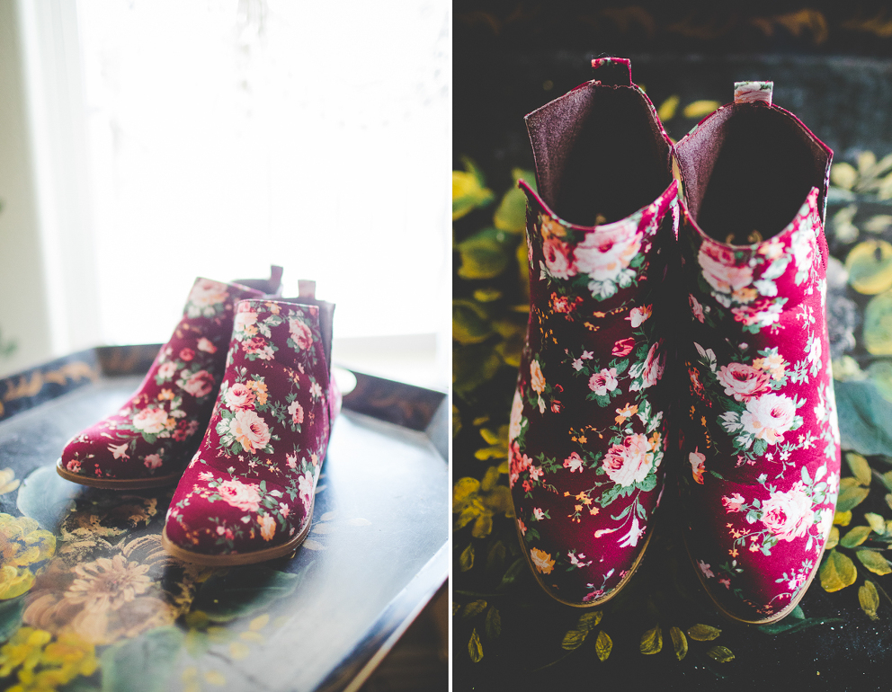 floral dress boots