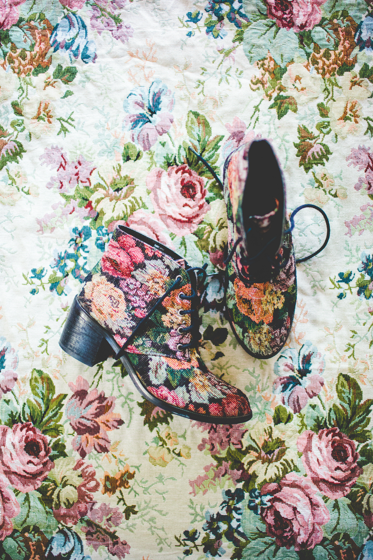 floral dress boots