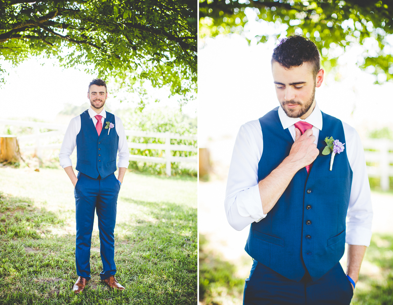 portraits of groom on wedding day