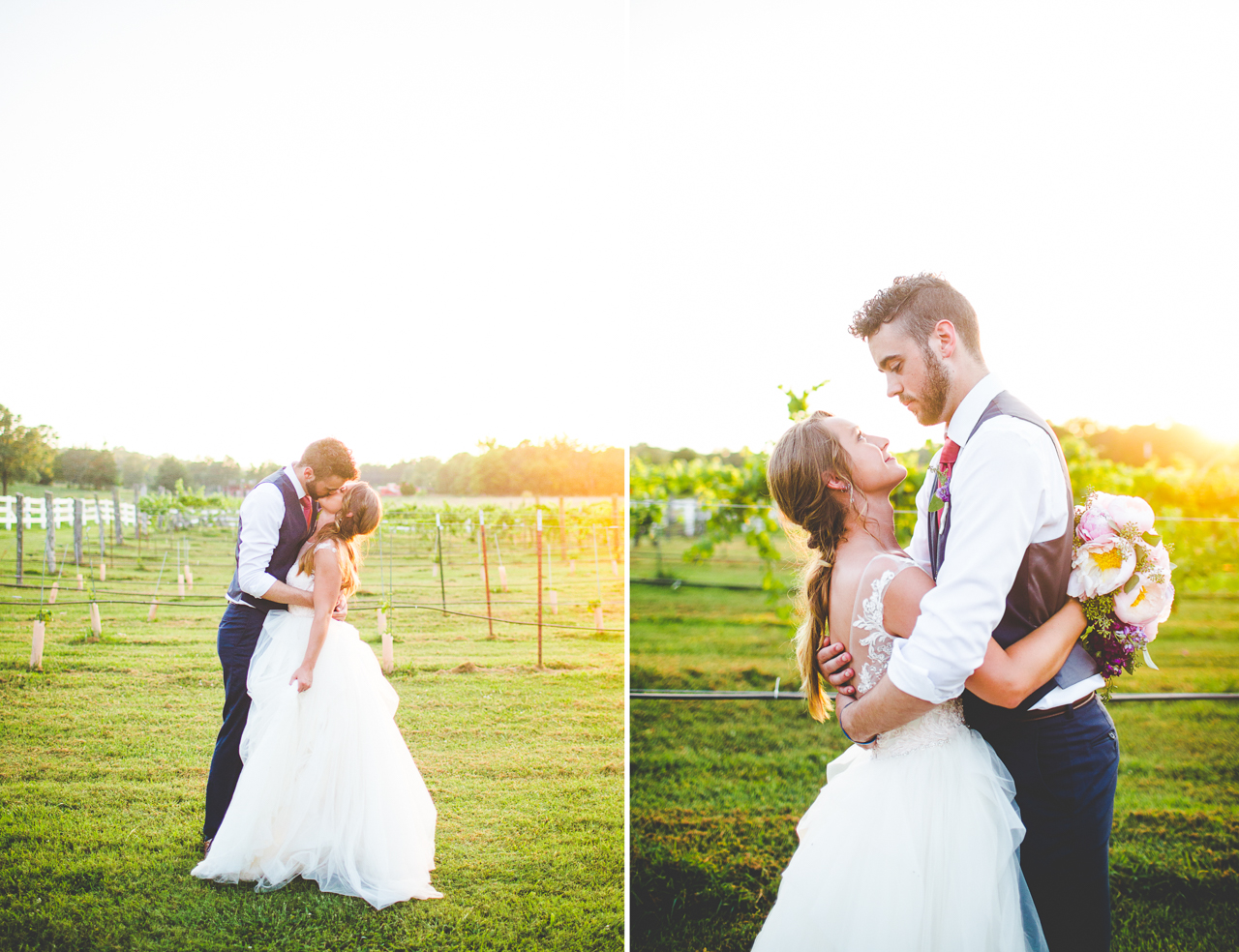 sunset wedding portraits at sassafras springs winery and vineyard | Lissa Chandler Photography 