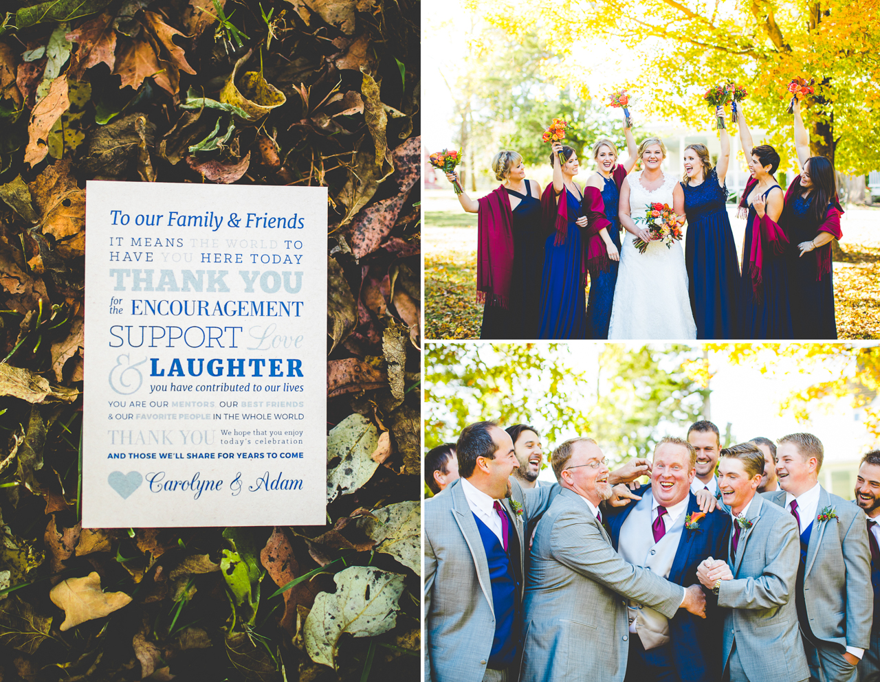 Fayetteville Arkansas Wedding Photographer, Fall Wedding at Pratt Place Barn, Carolyne and Adam-8 Happy Bridal Party Photographs | Fall Wedding in Fayetteville Arkansas
