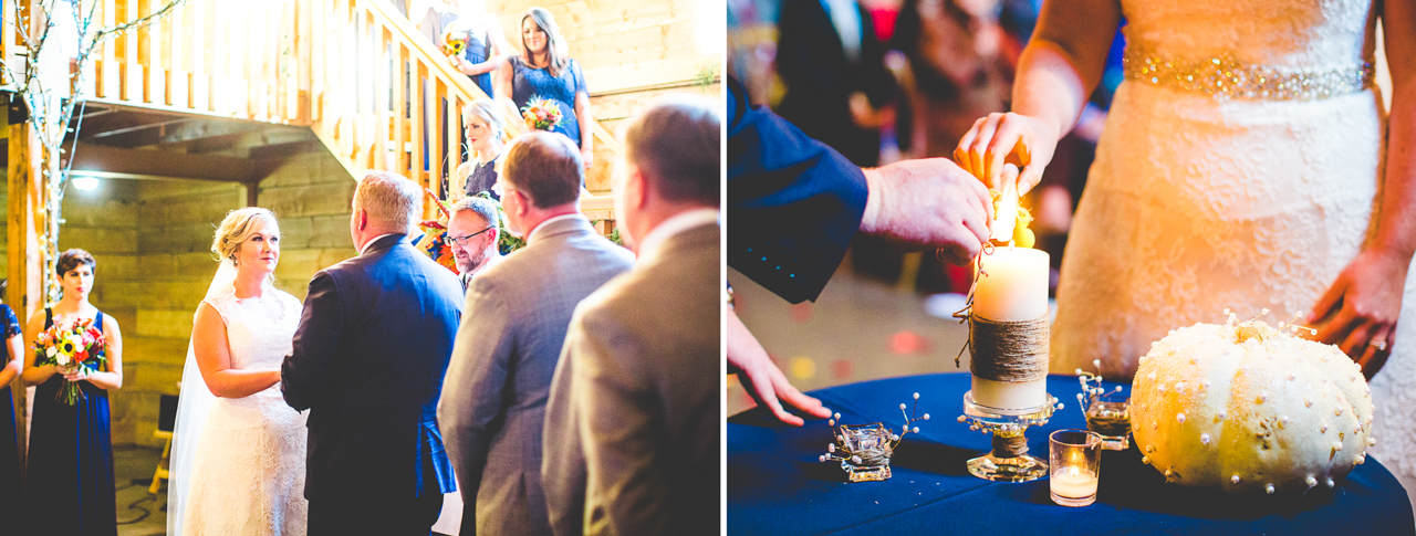 Fayetteville Arkansas Wedding Photographer, Fall Wedding at Pratt Place Barn, Carolyne and Adam-9 Candle lighting at wedding ceremony | Pratt Place Barn and Inn in Fayetteville