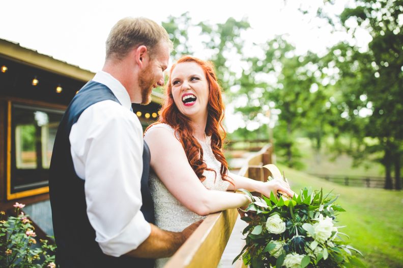 Happy Wedding Photographs of Bride and Groom, Barn at the Springs Wedding Venue in Northwest Arkansas