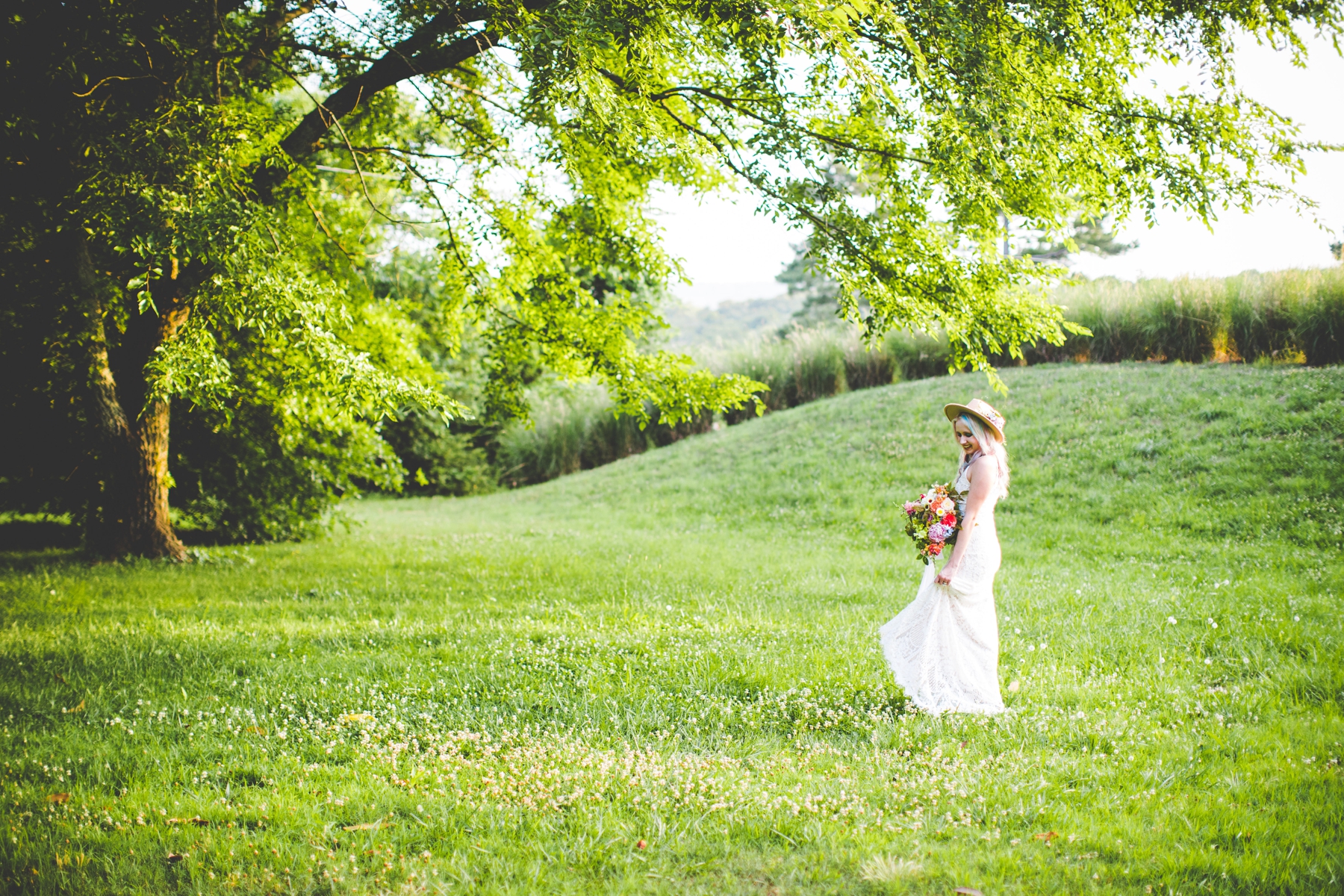 Bride with Colorful Hair, Arkansas Wedding Photographer 