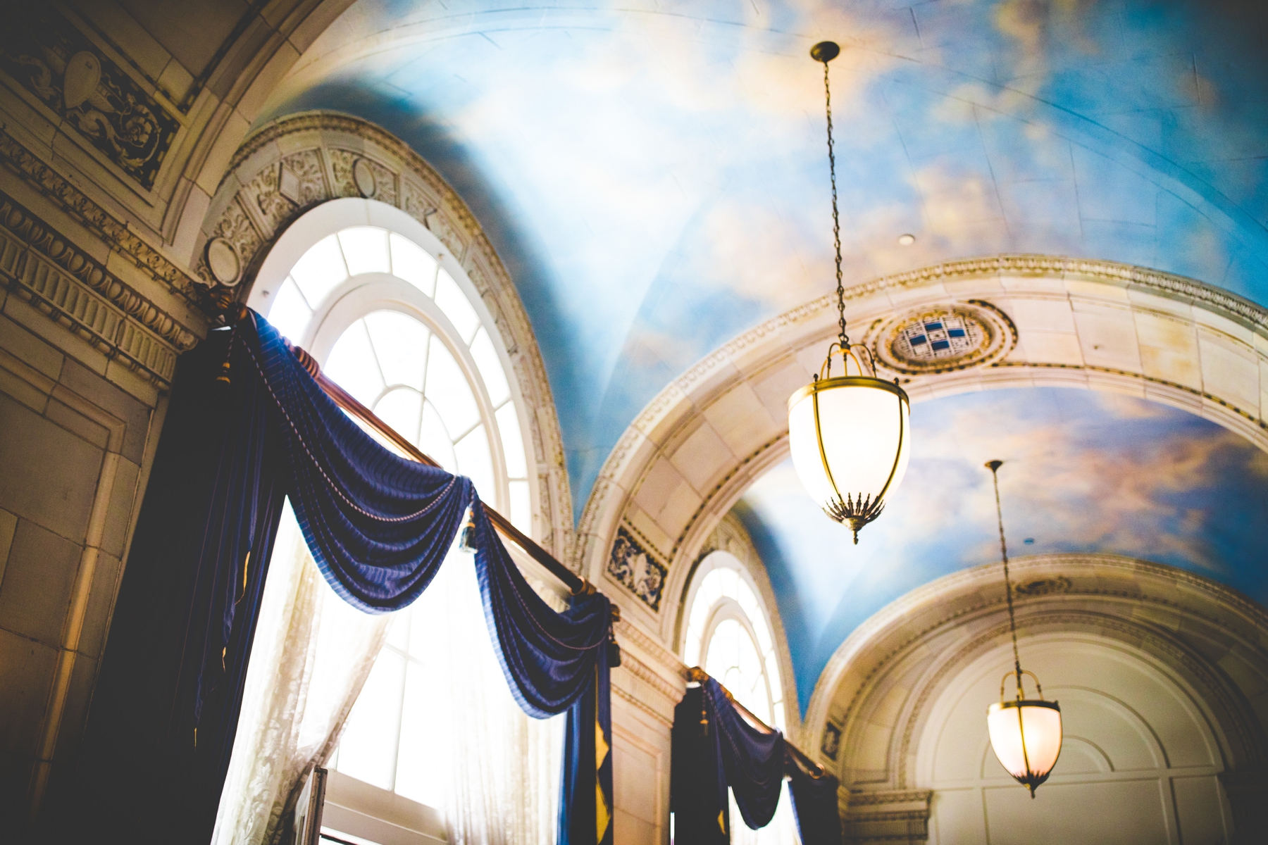 Ceiling of the Hermitage Hotel in Nashville, TN, Gatsby Inspired Photoshoot by AR Wedding Photographer Lissa Chandler