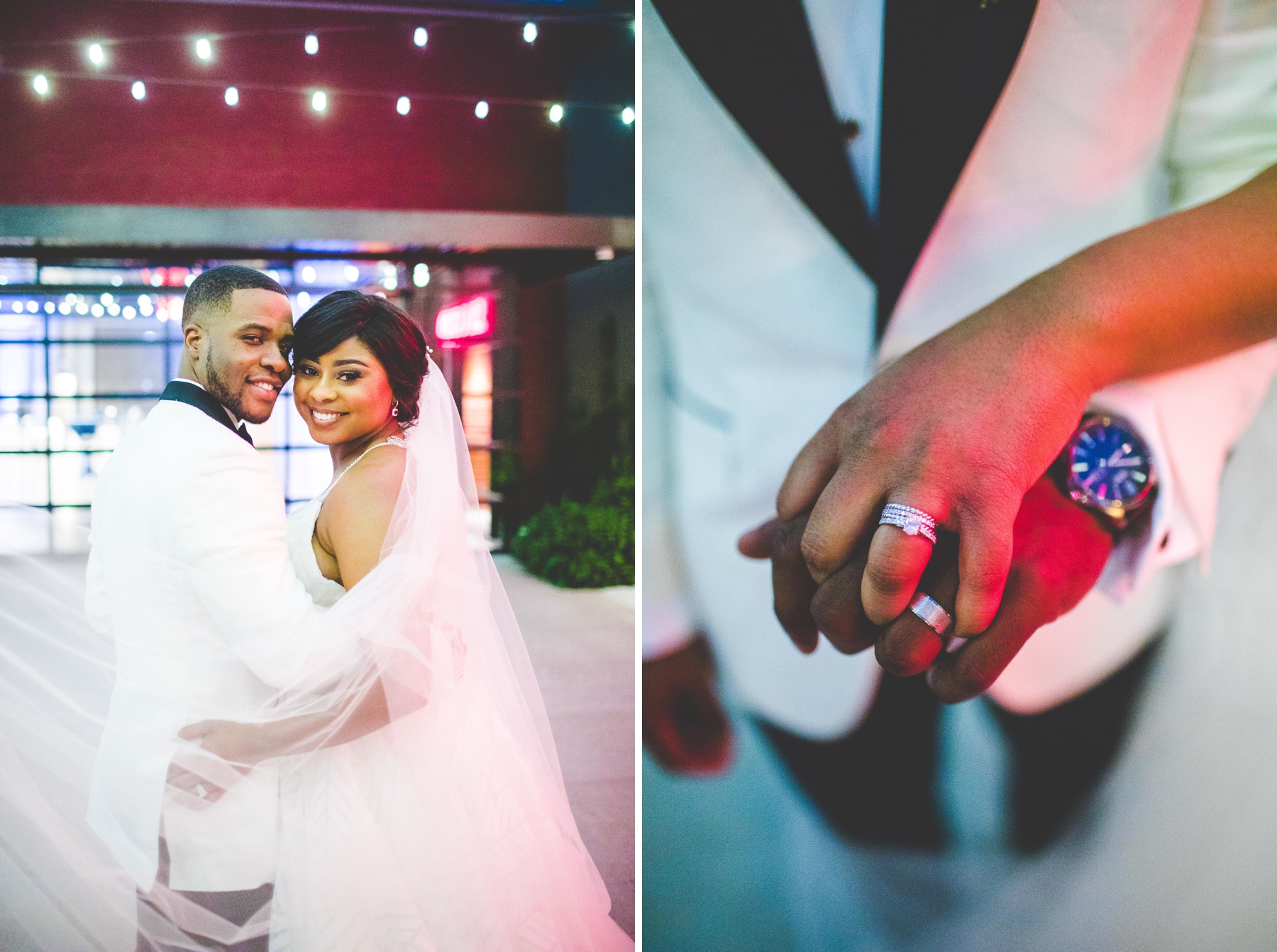 Bride and Groom Night Portraits, Unique Wedding Portraits, Bentonville Wedding Photographer