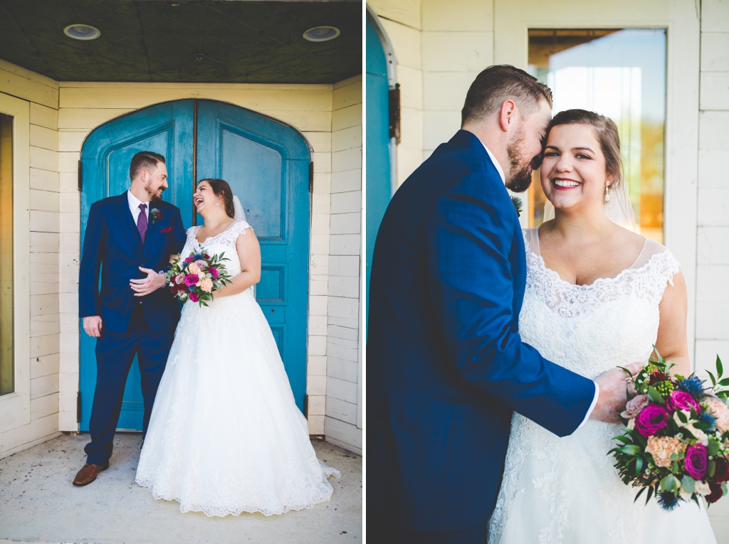 bride and groom on wedding day in northwest arkansas