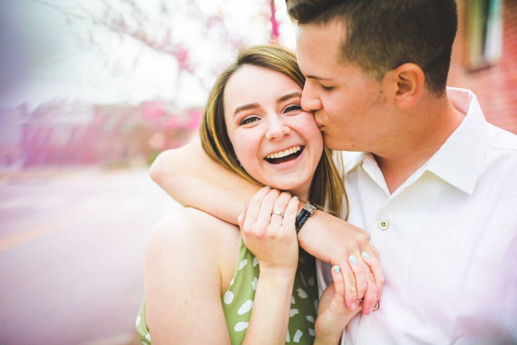 engagement photos in downtown Fayetteville