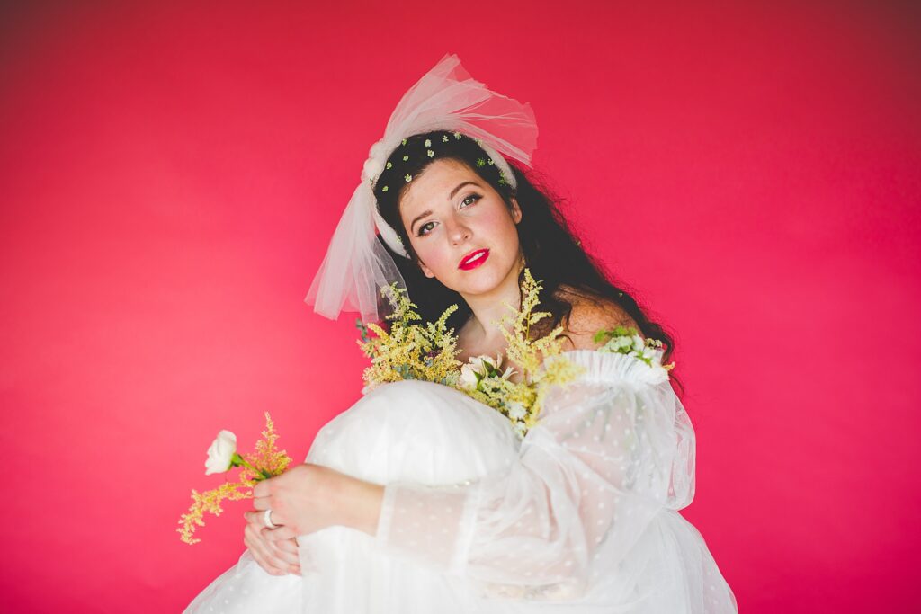 80s inspired bridal session