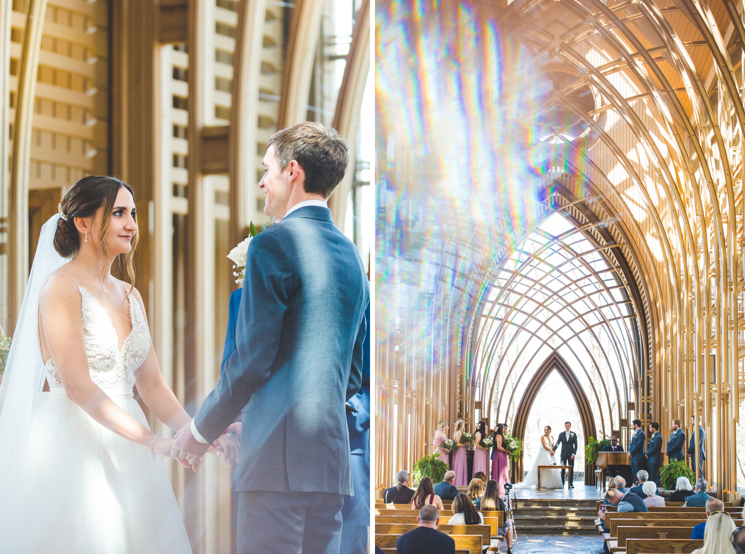 beautiful wedding photographs at Cooper Chapel, photos taken with prism