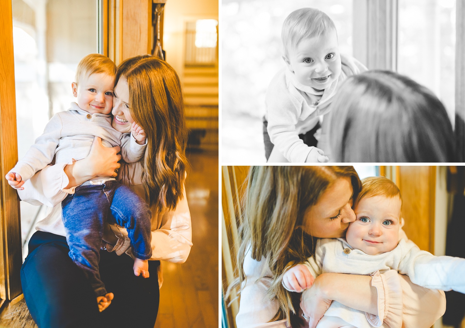 mom and baby sitting in window seat, fayetteville ar family photographer 