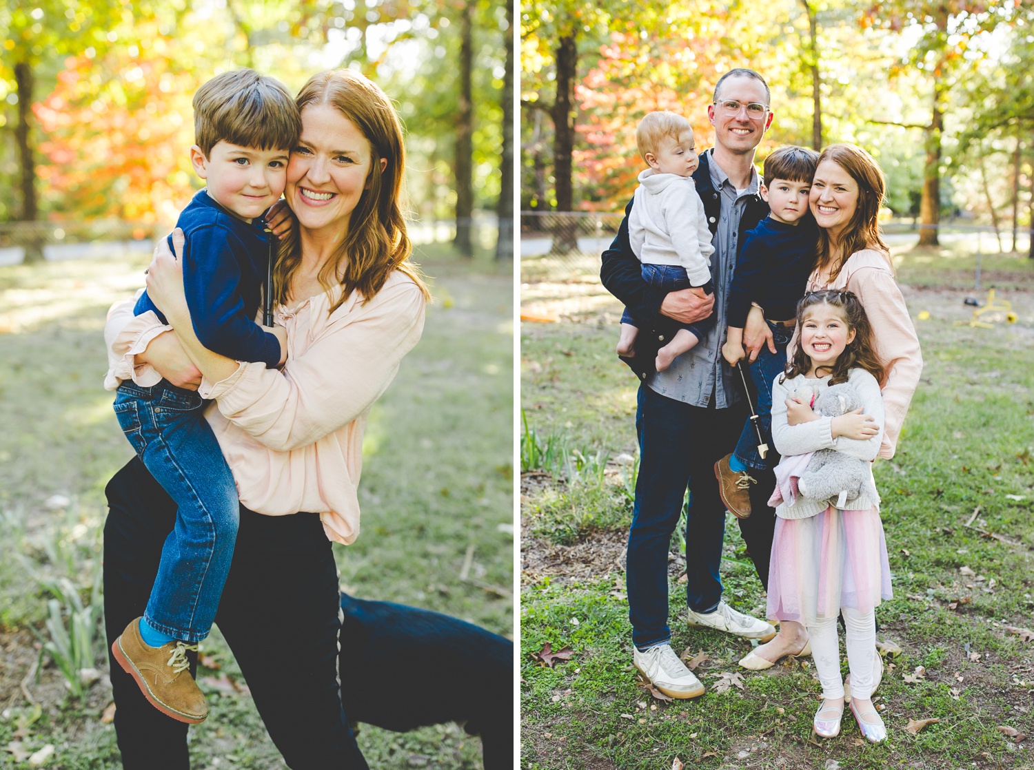 cozy outdoor family photographs in Northwest Arkansas 